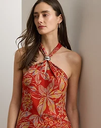 Floral Georgette Halter Dress