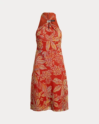 Floral Georgette Halter Dress