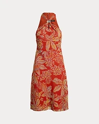 Floral Georgette Halter Dress