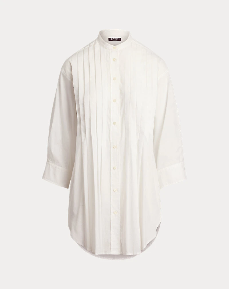 Pintucked Cotton Dobby Shirt
