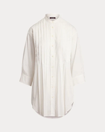 Pintucked Cotton Dobby Shirt