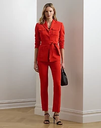 Belted Stretch Cady Jacket