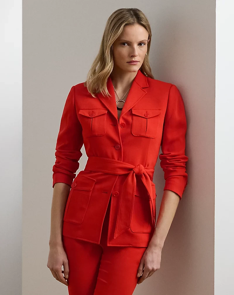 Belted Stretch Cady Jacket