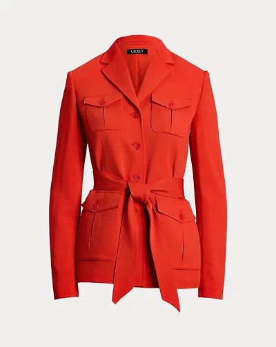 Belted Stretch Cady Jacket