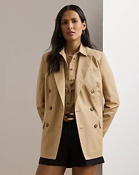 Double-Breasted Cotton Twill Blazer
