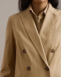 Double-Breasted Cotton Twill Blazer