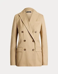 Double-Breasted Cotton Twill Blazer
