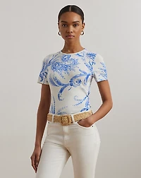 Paisley Stretch Cotton Crewneck Tee