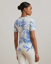 Paisley Stretch Cotton Crewneck Tee