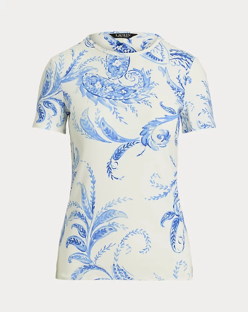 Paisley Stretch Cotton Crewneck Tee