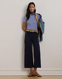 Striped Stretch Cotton Crewneck Tee