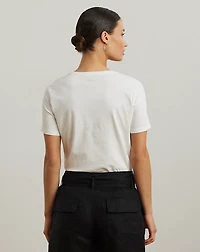 Beaded-Logo Cotton Jersey Tee
