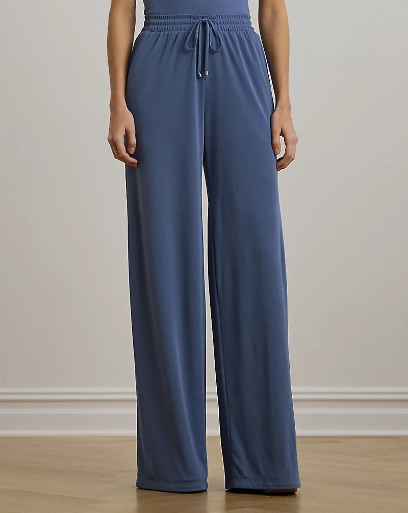 Stretch Jersey Wide-Leg Drawcord Pant