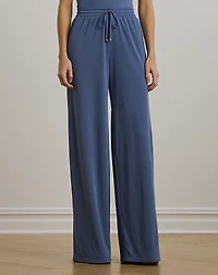 Stretch Jersey Wide-Leg Drawcord Pant