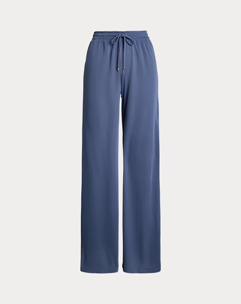 Stretch Jersey Wide-Leg Drawcord Pant