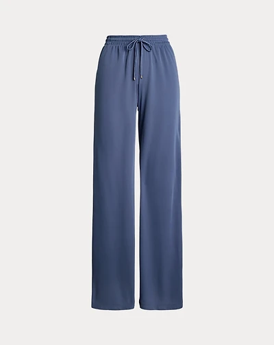 Stretch Jersey Wide-Leg Drawcord Pant