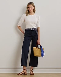 Slub Cotton Jersey Elbow-Sleeve Tee