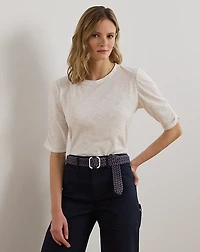 Slub Cotton Jersey Elbow-Sleeve Tee
