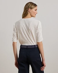 Slub Cotton Jersey Elbow-Sleeve Tee
