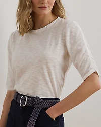 Slub Cotton Jersey Elbow-Sleeve Tee