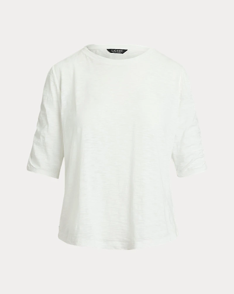 Slub Cotton Jersey Elbow-Sleeve Tee