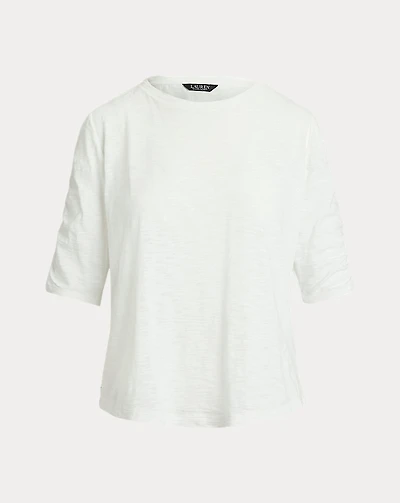 Slub Cotton Jersey Elbow-Sleeve Tee