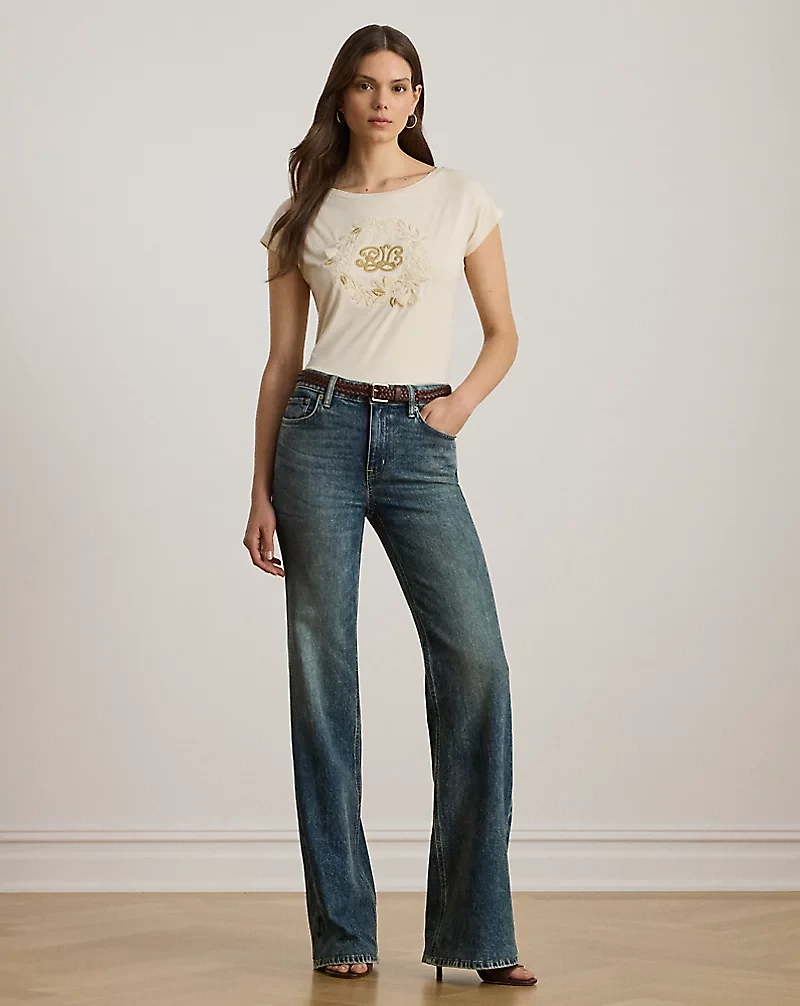 Embroidered-Logo Cotton Jersey Tee