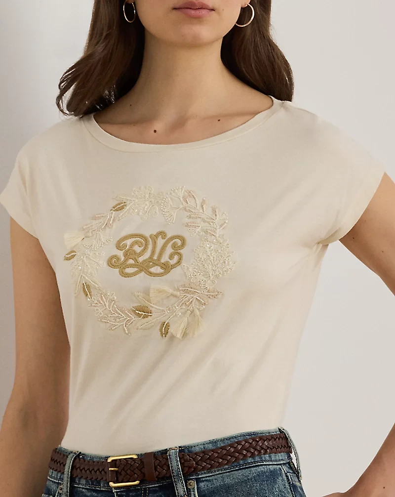 Embroidered-Logo Cotton Jersey Tee