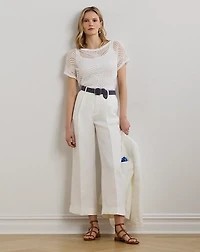 Geo-Motif Mesh Short-Sleeve Sweater