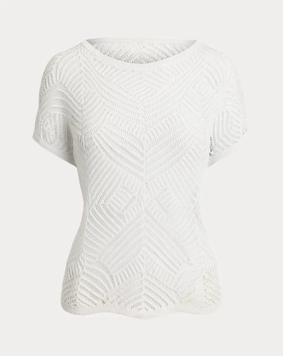 Geo-Motif Mesh Short-Sleeve Sweater