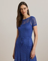 Pointelle Short-Sleeve Sweater Dress
