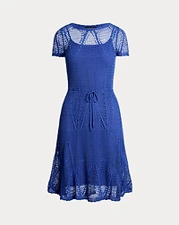 Pointelle Short-Sleeve Sweater Dress