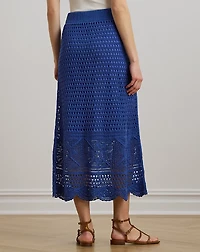 Pointelle-Knit Linen-Blend Sweater Skirt