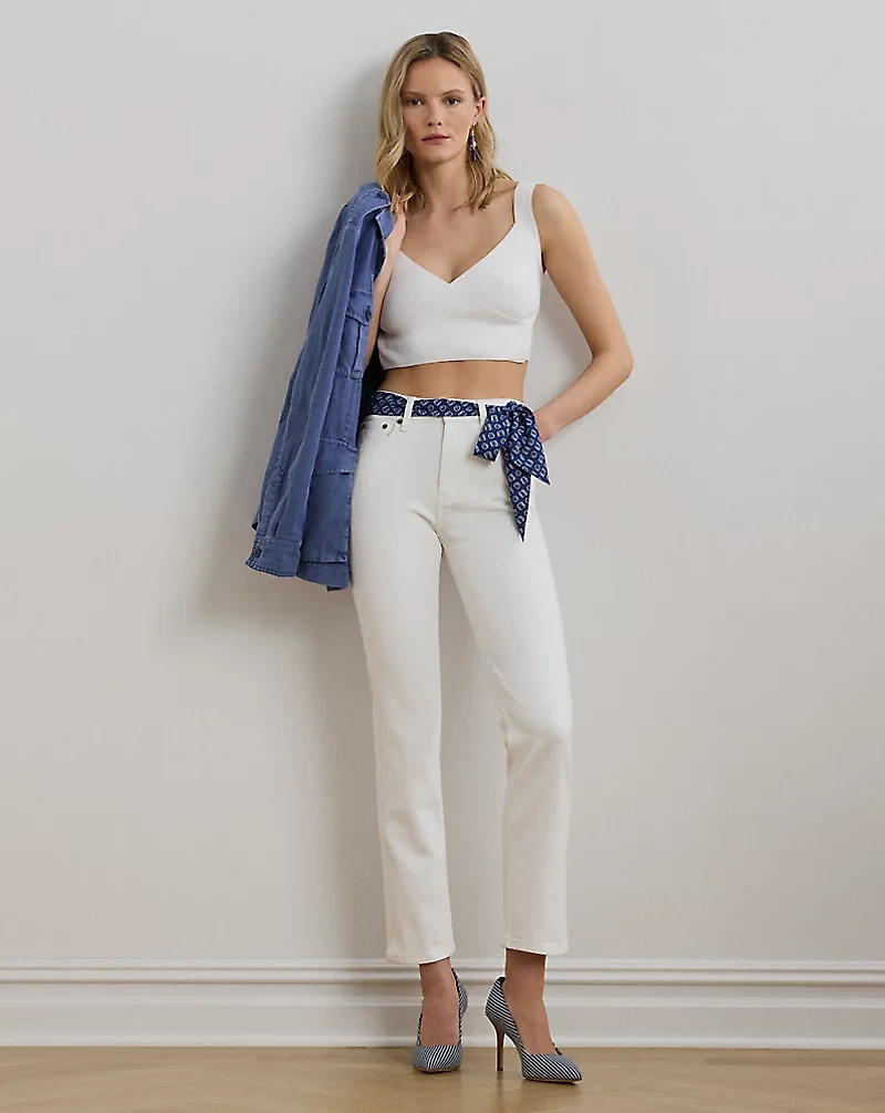 Rib-Knit Cropped Sweater Tank Top