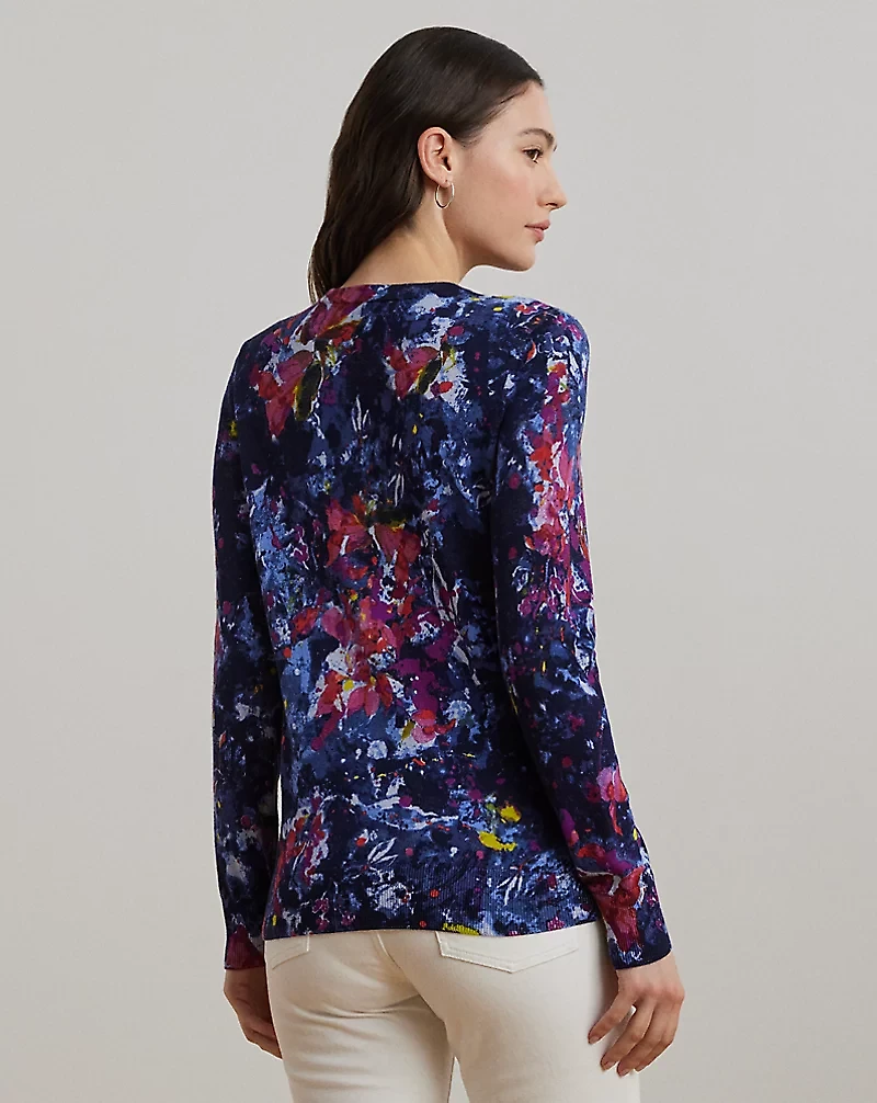 Print Cotton-Blend Sweater