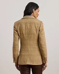 Herringbone Linen-Blend Tweed Blazer