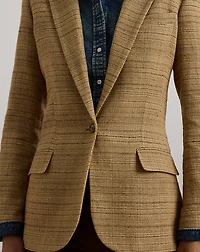 Herringbone Linen-Blend Tweed Blazer