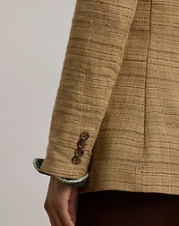 Herringbone Linen-Blend Tweed Blazer