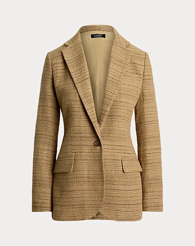 Herringbone Linen-Blend Tweed Blazer