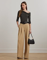 Geo-Print Jersey Off-the-Shoulder Top