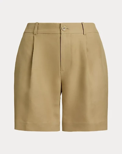 Pleated Linen-Blend Twill Short