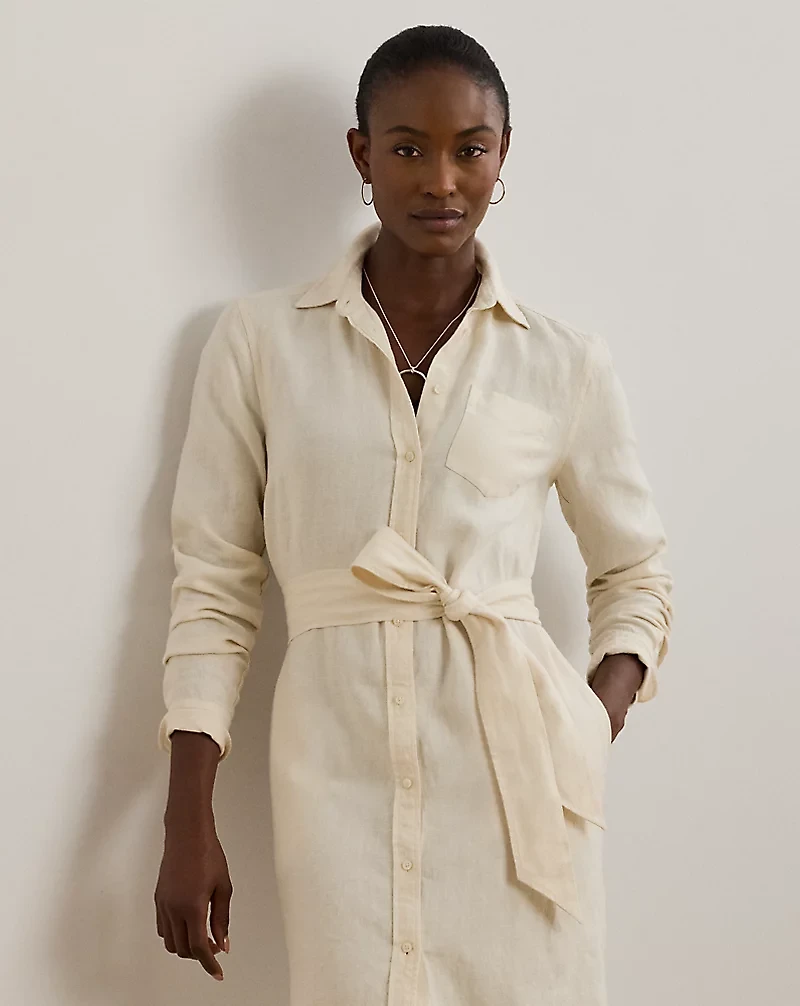 Belted Linen Shirtdress