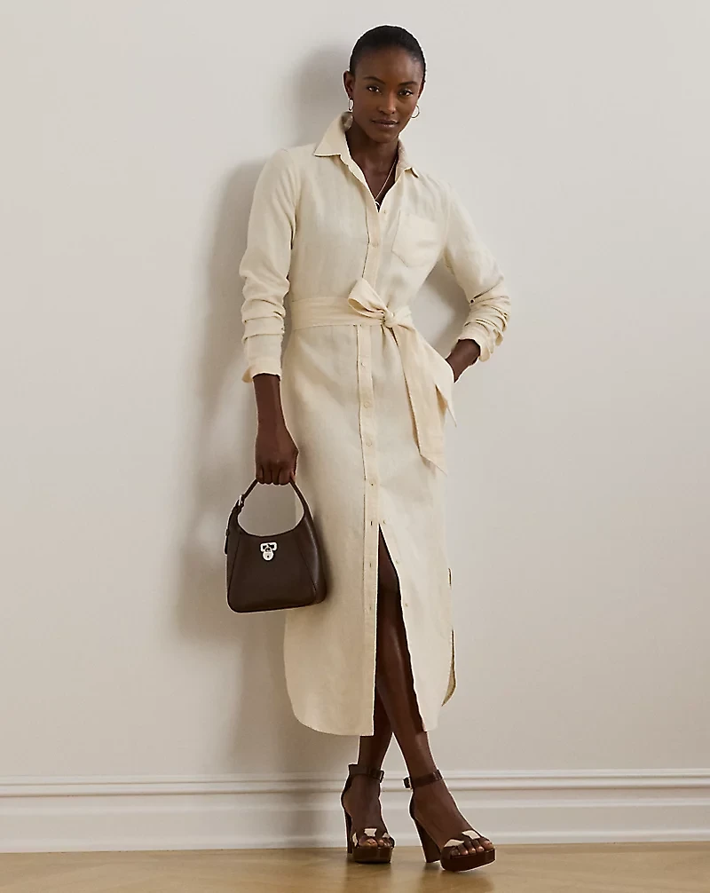 Belted Linen Shirtdress