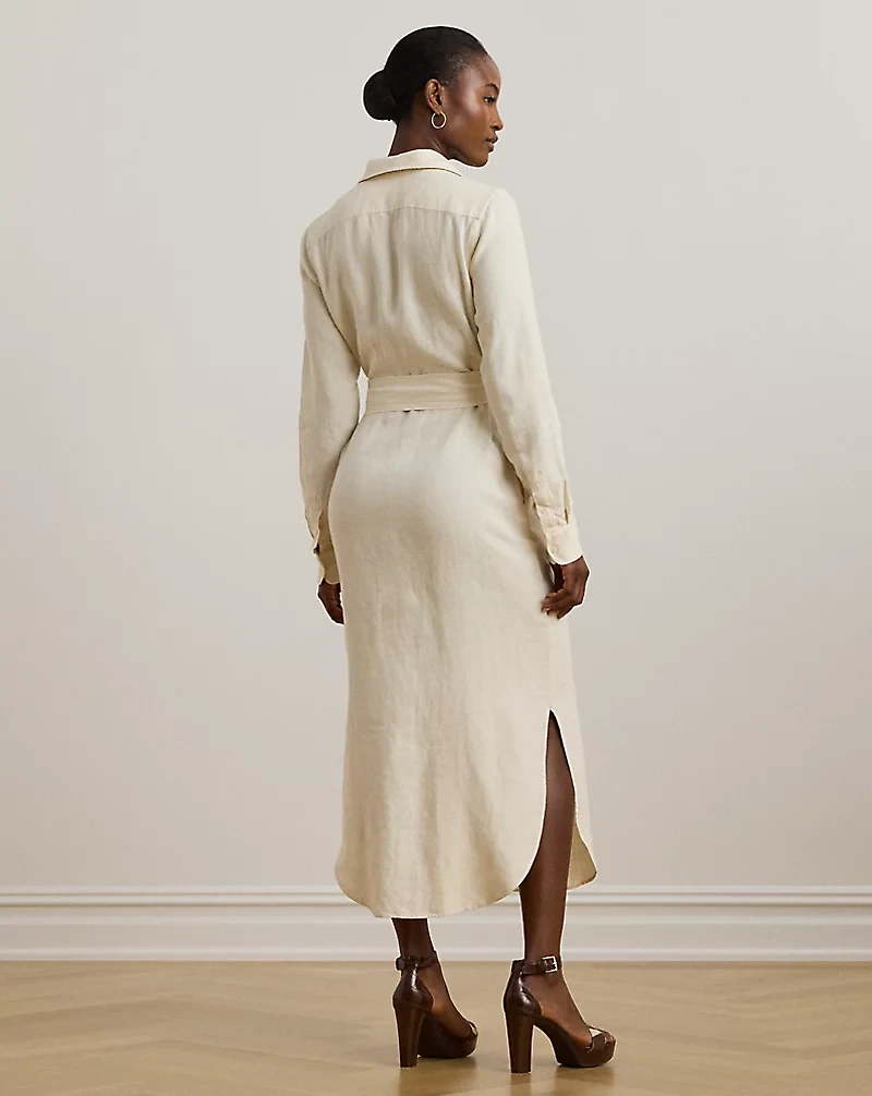 Belted Linen Shirtdress
