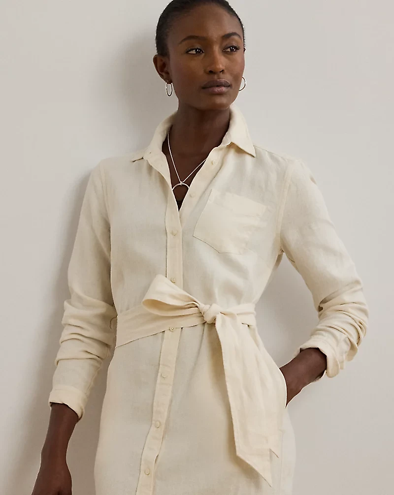 Belted Linen Shirtdress