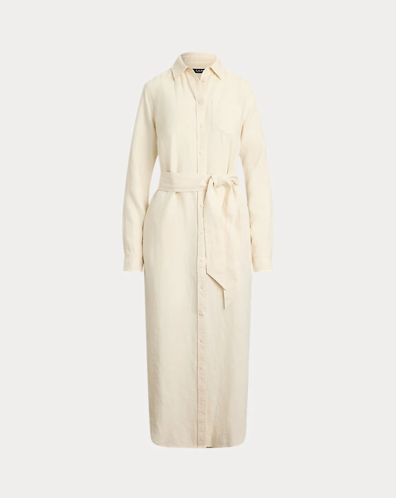 Belted Linen Shirtdress