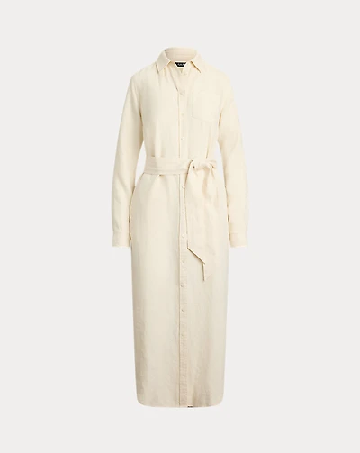Belted Linen Shirtdress