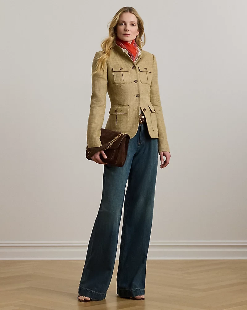 High-Rise Pleated Wide-Leg Jean