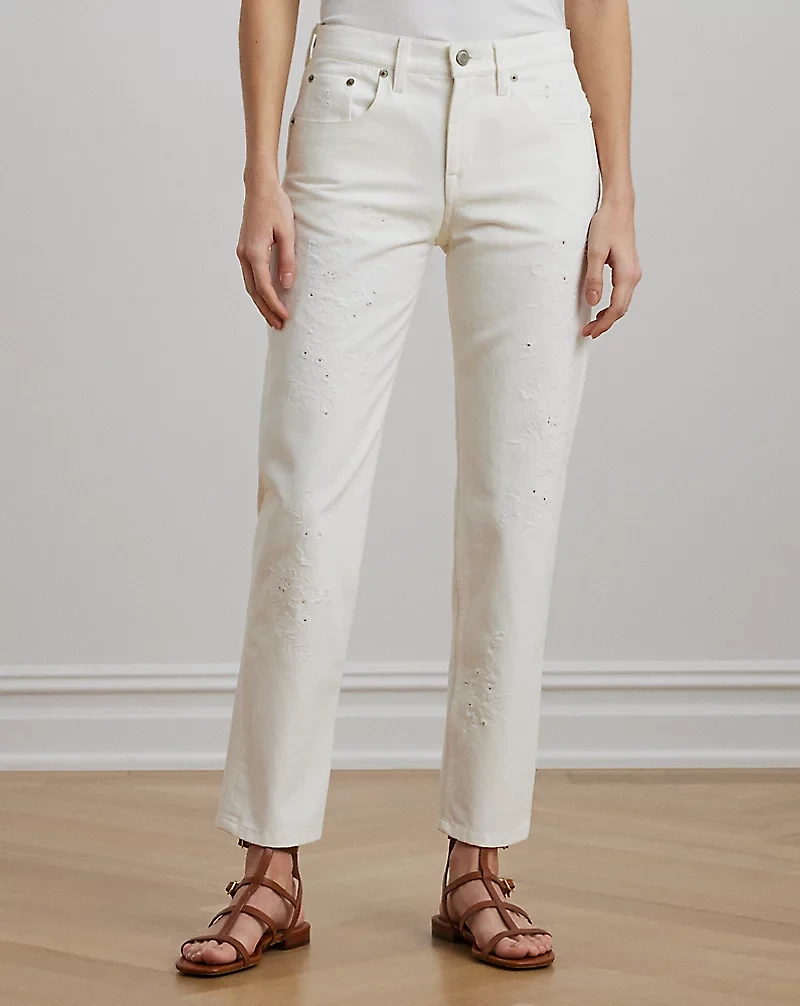 Embroidered Relaxed Tapered Jean