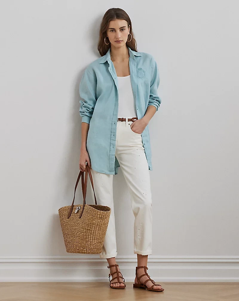 Embroidered Relaxed Tapered Jean